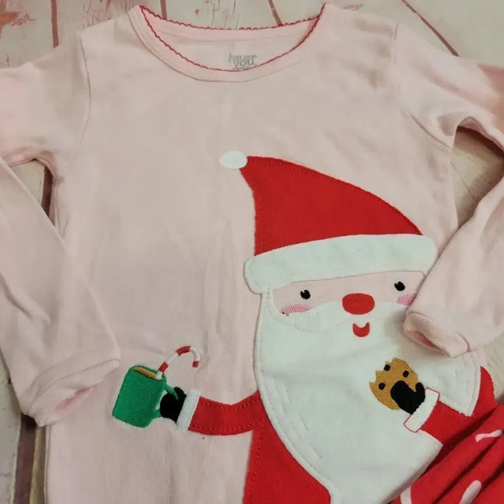 Carter's Peppermint Santa Christmas pajamas 2T